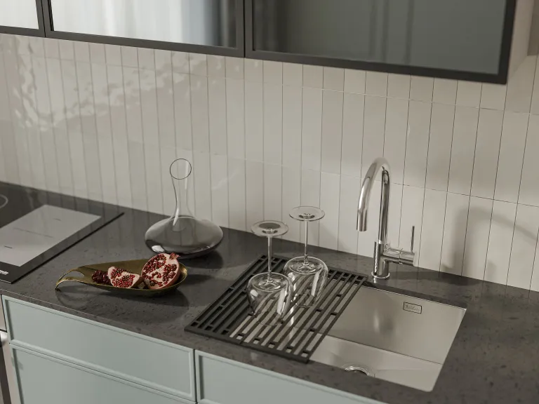 Детальное фото товара: Rivelato RINOX 5444 UN INOX, мойка, нержавеющая сталь