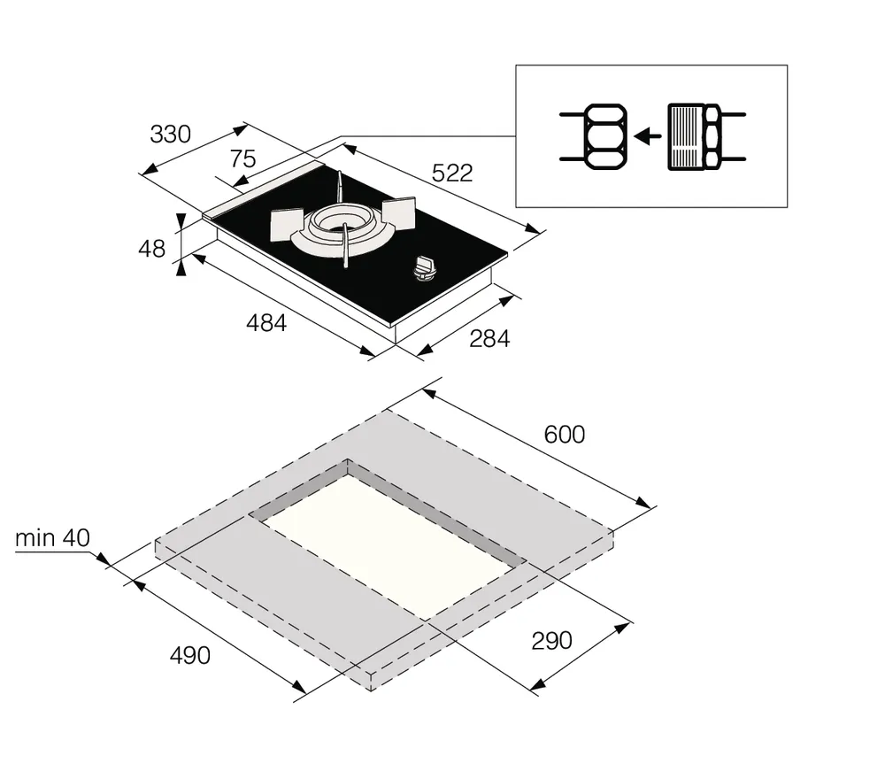Детальное фото товара: ASKO HG8313BGB1 газовая поверхность