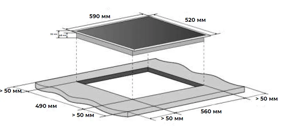 Детальное фото товара: MEFERI MEH604BK ULTRA стеклокерамическая поверхность