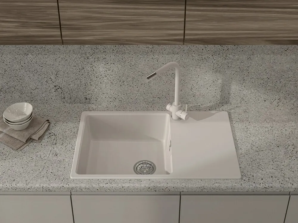 Детальное фото товара: GranFest URBAN 678L, мойка, гранит, белый