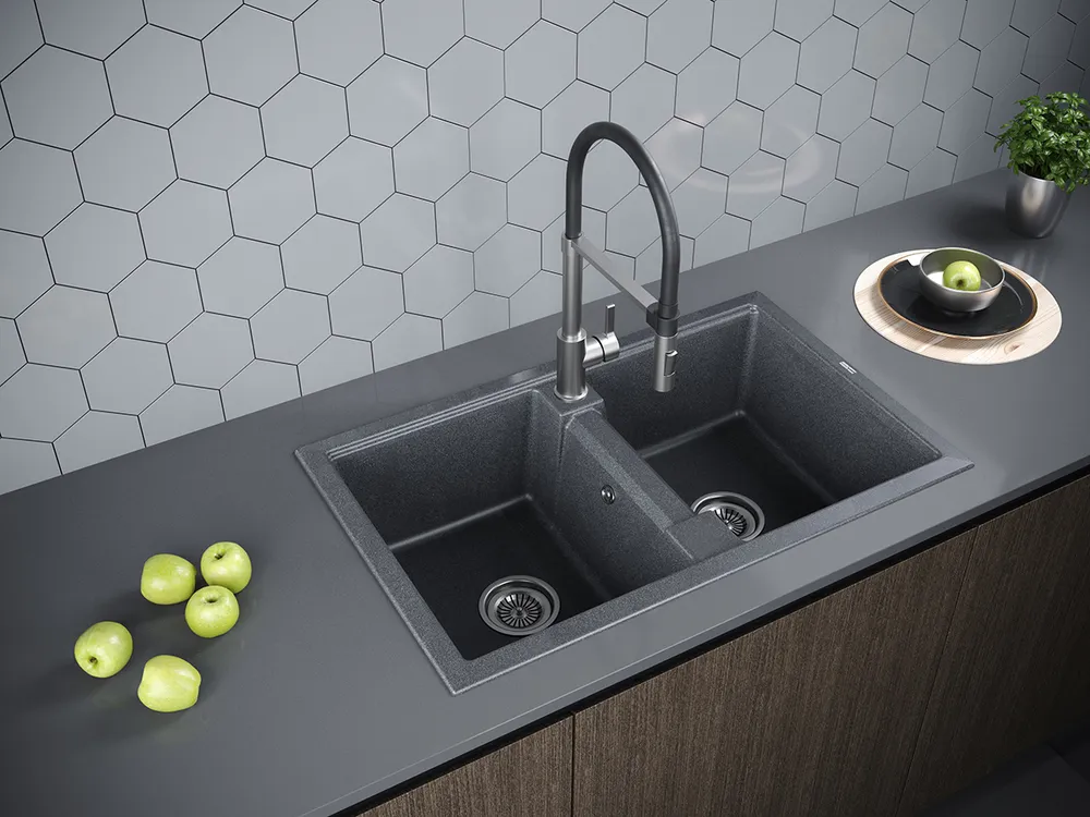 Детальное фото товара: Paulmark TANDEM 80/2, мойка, гранит, графит