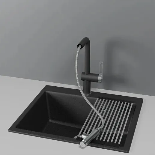 Детальное фото товара: GRANULA 8169 смеситель, гранит, черный