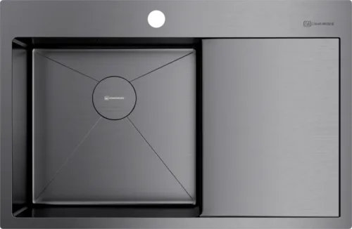 Фото товара: Omoikiri Akisame 78-GM-L, мойка, нержавеющая сталь/вороненая сталь, чаша слева