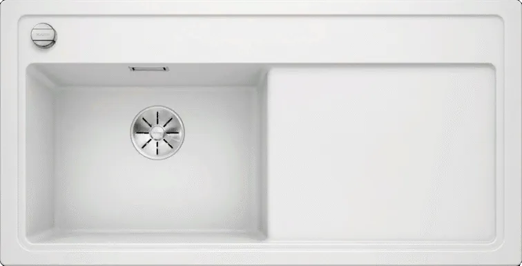 Детальное фото товара: Blanco Zenar XL 6S, мойка, гранит, белый, с клапаном-автоматом, чаша слева