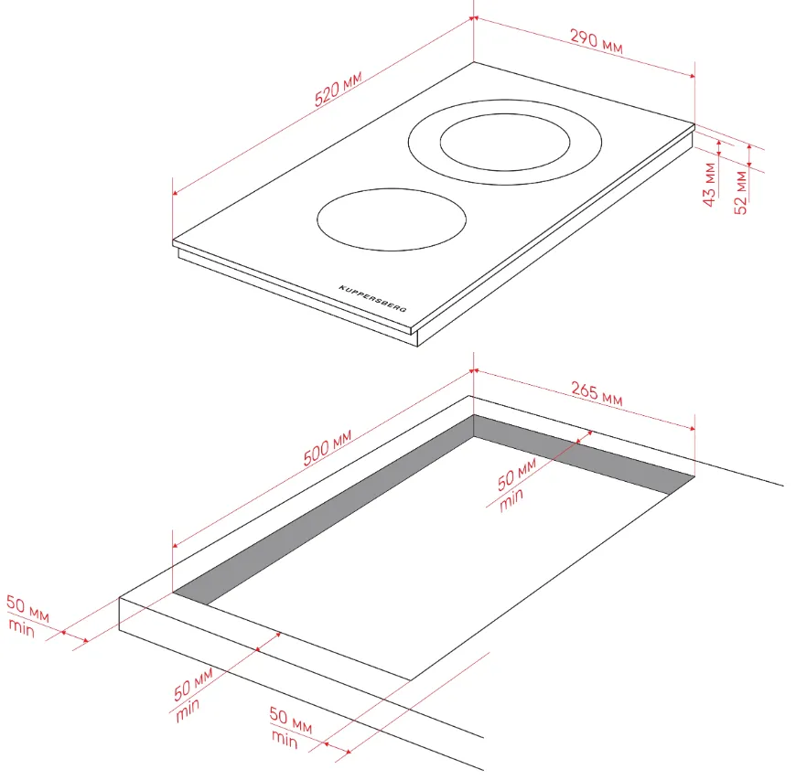 Детальное фото товара: Kuppersberg ECO 322 стеклокерамическая поверхность