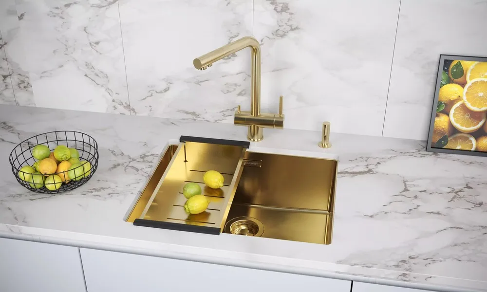 Детальное фото товара: Paulmark SKALEN, смеситель, светлое золото