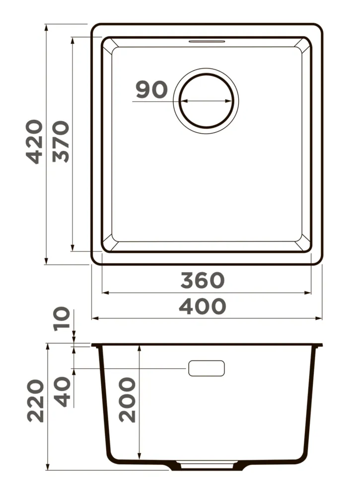 Детальное фото товара: Omoikiri Kata 40-U-WH, мойка, гранит, белый