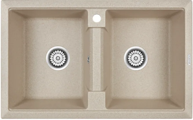 Детальное фото товара: Paulmark TANDEM 80/2, мойка, гранит, бежевый