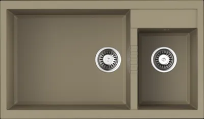 Фото товара: Omoikiri Tedori 86-2-LB-CH, мойка, гранит, шампань