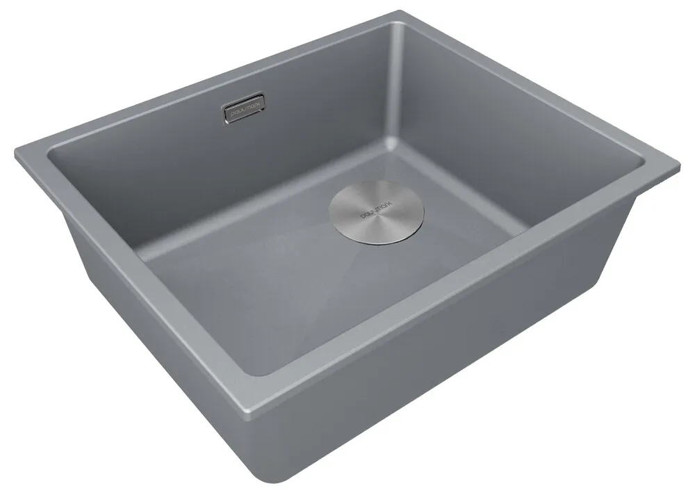 Детальное фото товара: Paulmark LUMI 55UNI-SKEW, мойка, гранит, серый металлик