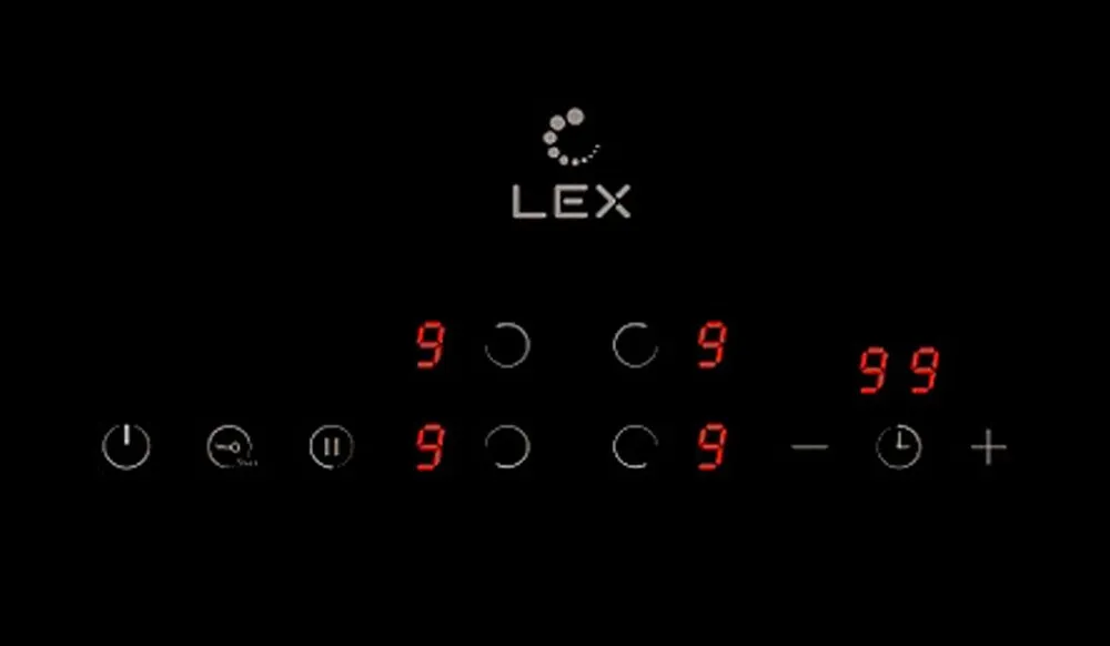 Детальное фото товара: LEX EVH 6040 BL стеклокерамическая поверхность