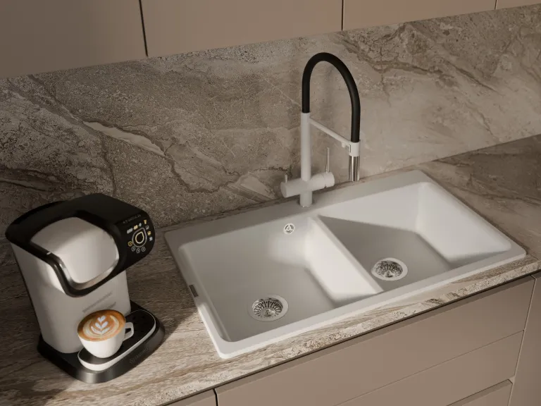 Детальное фото товара: Rivelato ADRIA 1523517 brina/cromo, смеситель, гранит, иней/хром