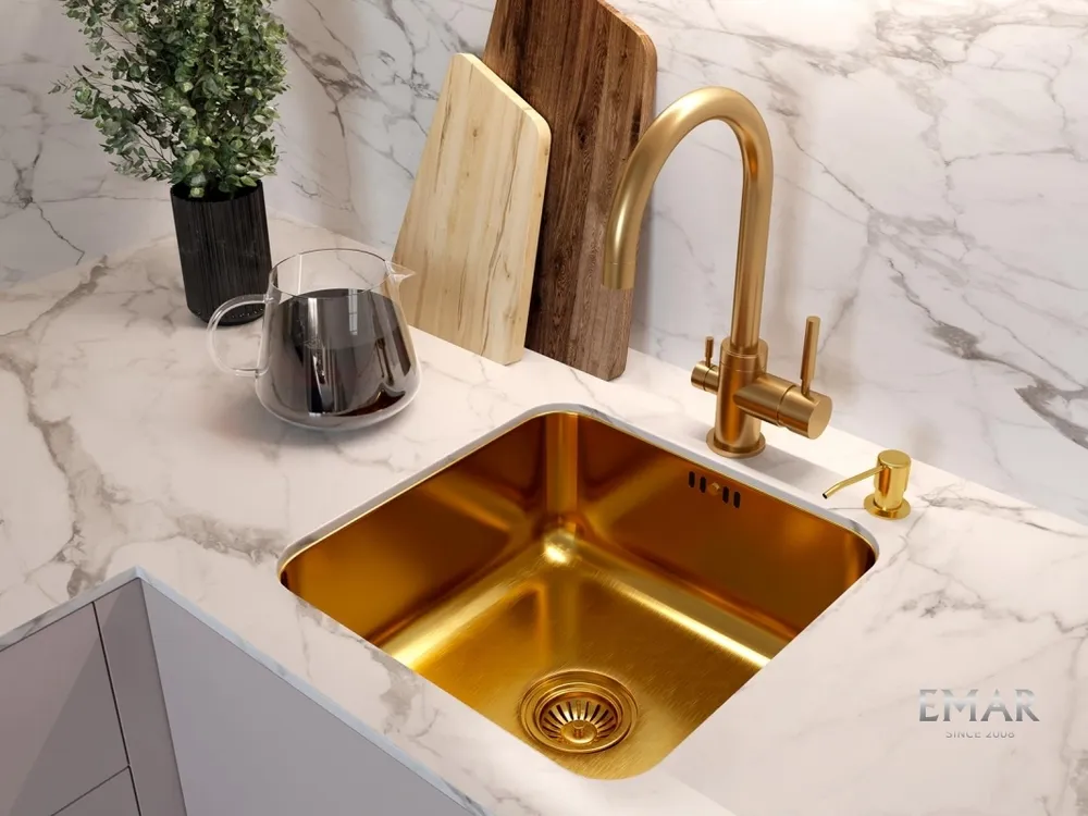 Детальное фото товара: Emar EMB-127A PVD Nano Golden, мойка, золото