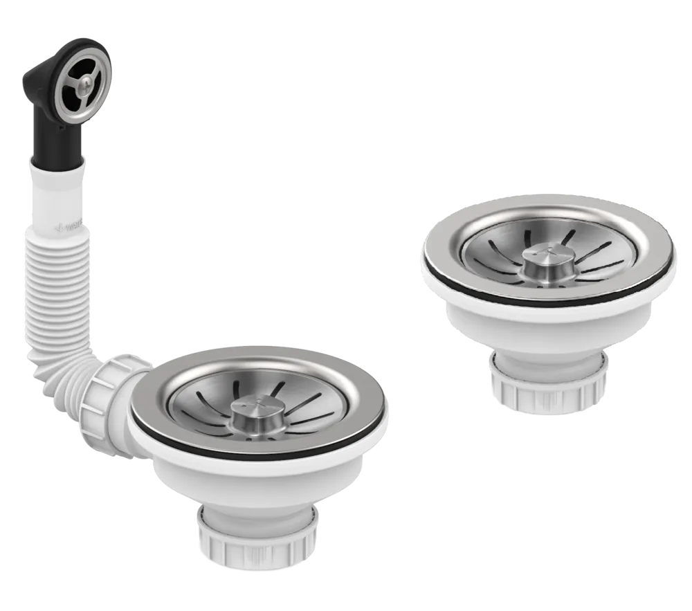 Фото товара: Teka Слив 3 1/2 на 2 чаши Helix Pro с круглым переливом для 1 чаши