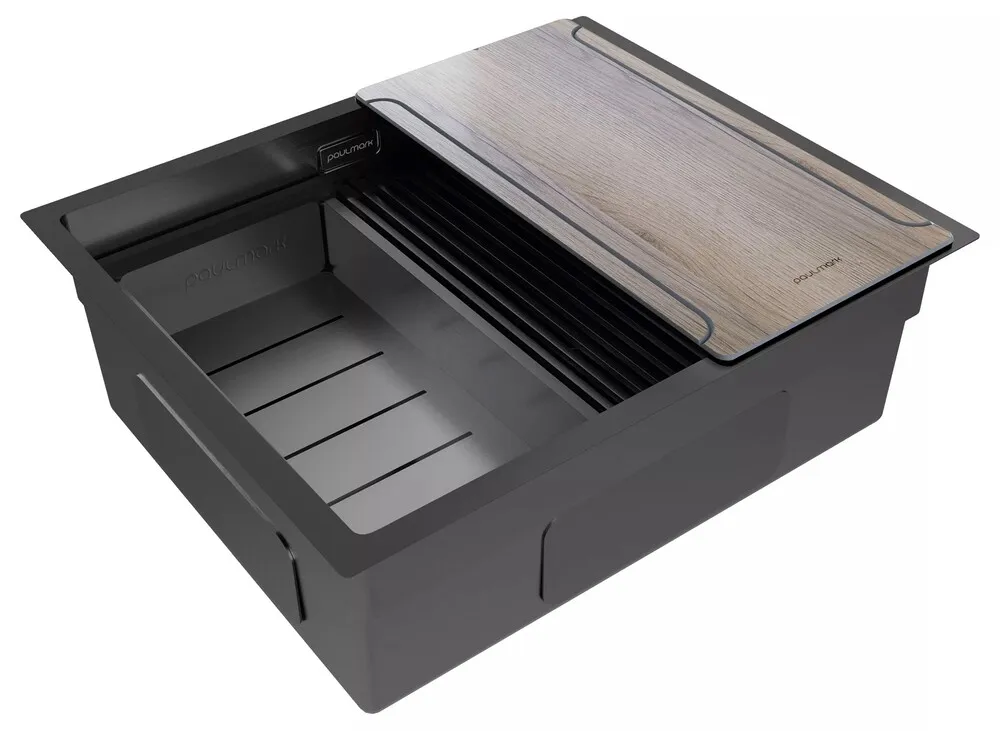 Детальное фото товара: Paulmark NEXT-MULTI SINK 54 UNI, мойка, нержавеющая сталь, вороненая сталь