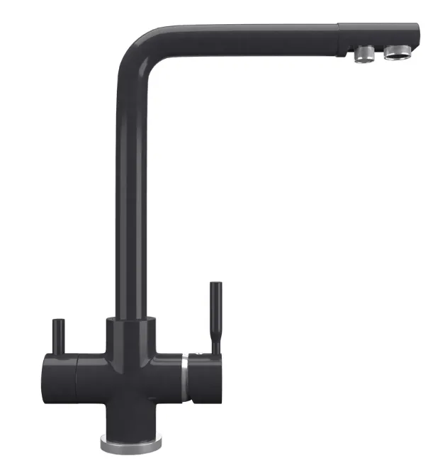 Фото товара: Maunfeld MFQT-16DGR, смеситель, гранит, темно-серый