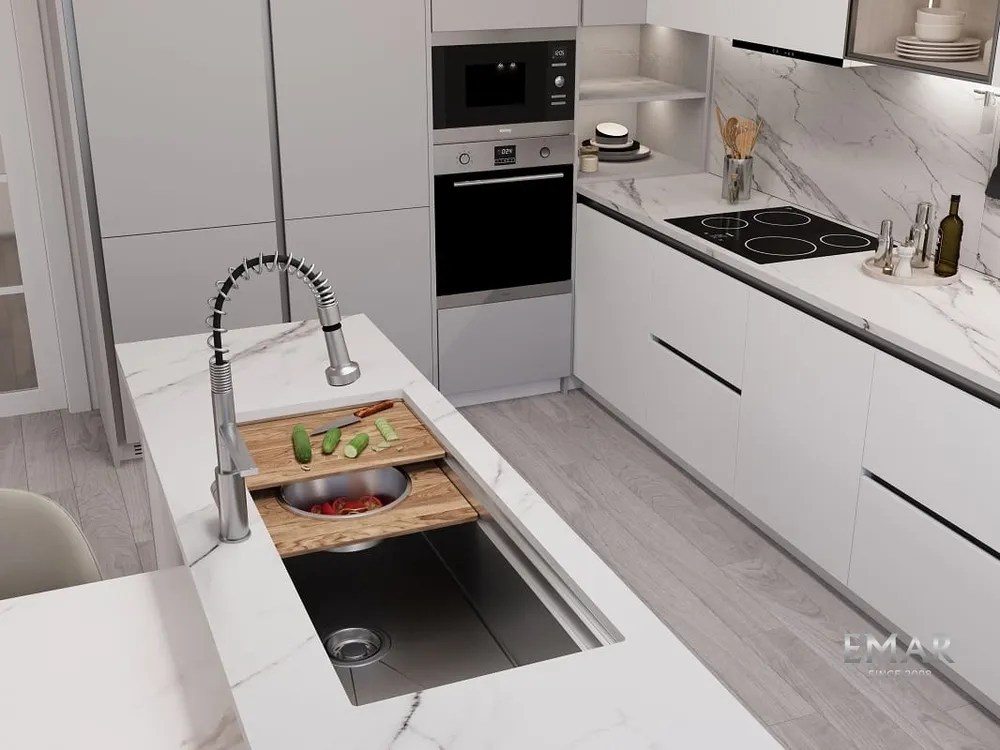 Детальное фото товара: Emar EMB-111 Satin, мойка, нержавеющая сталь PVD, сатин