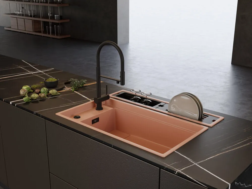 Детальное фото товара: Omoikiri Kinaru 86-U/I CN, мойка, керамика, canyon