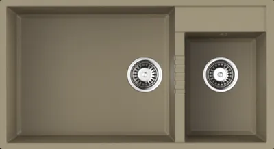 Детальное фото товара: Omoikiri Tedori 85-2-U CH, мойка, гранит, шампань