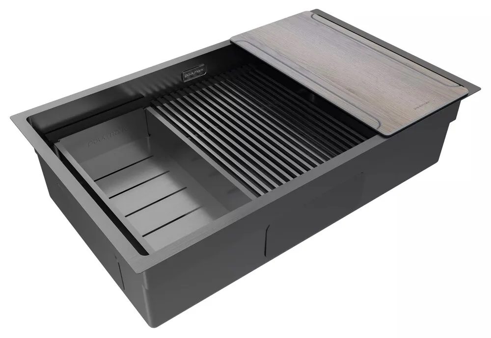 Детальное фото товара: Paulmark NEXT-MULTI SINK 74 UNI, мойка, нержавеющая сталь, вороненая сталь