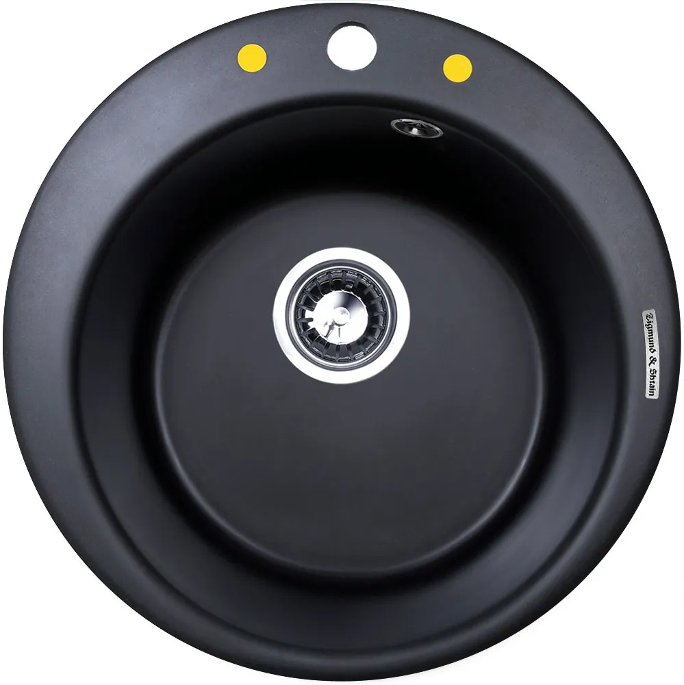 Фото товара: Zigmund & Shtain KREIS 480, мойка, черный базальт 