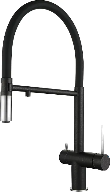 Фото товара: Rivelato ADRIA 1523517 antracite/cromo, смеситель, гранит, антрацит/хром