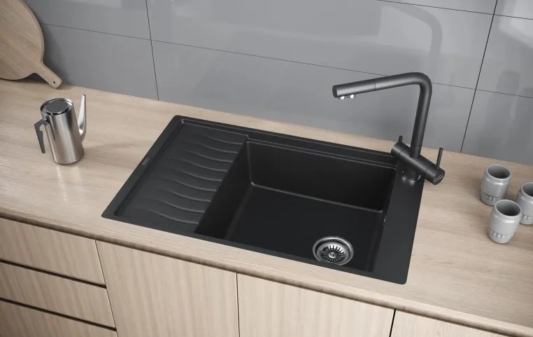 Детальное фото товара: KUCHENSTERN BRETT 60, мойка, гранит, черный