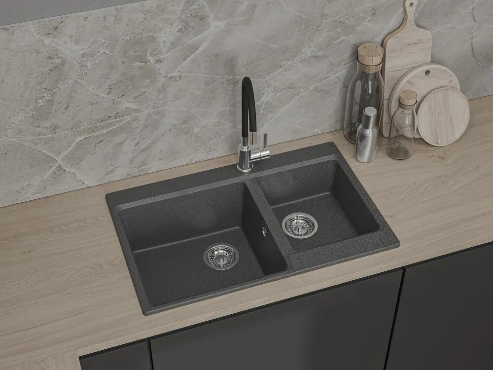 Детальное фото товара: GranFest LEVEL GF-LV-780K, мойка, мрамор, графит