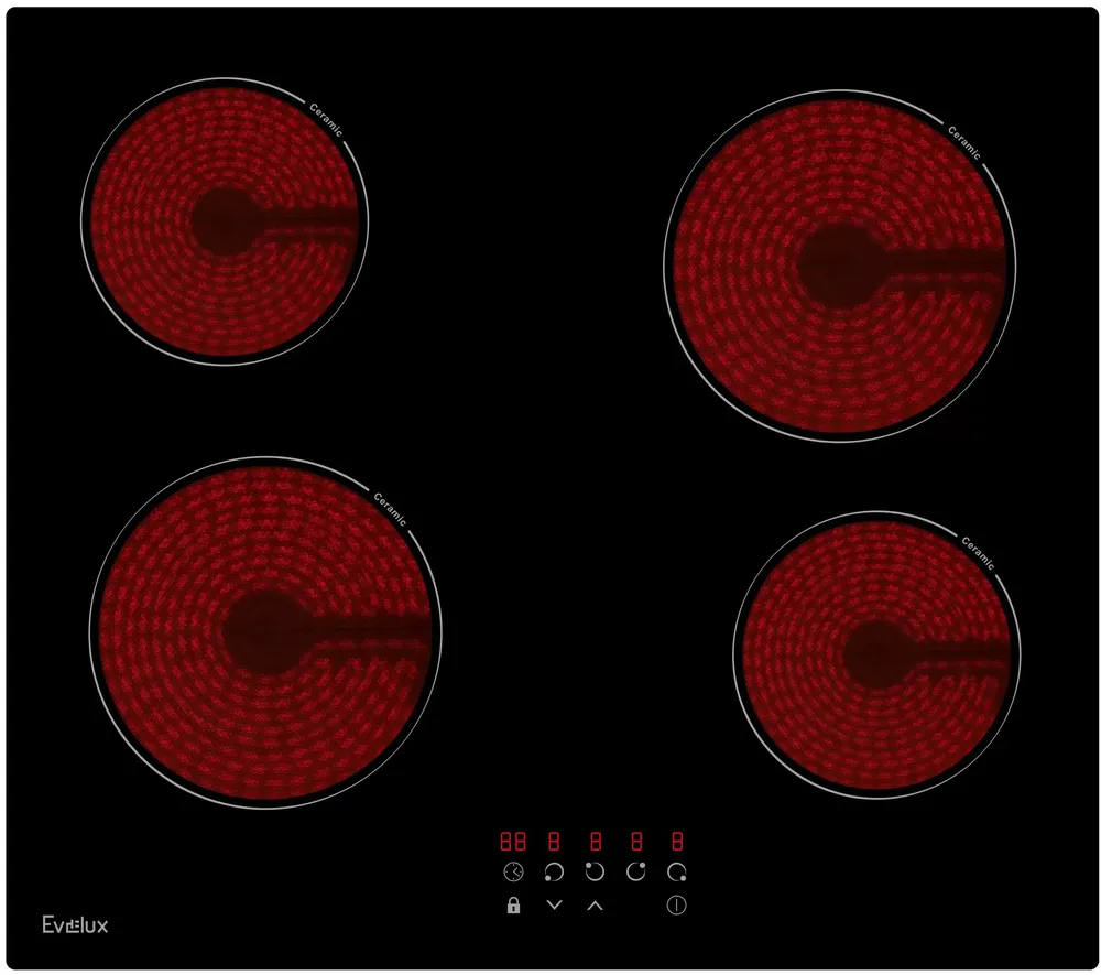 Фото товара: Evelux HEV 640 B стеклокерамическая поверхность