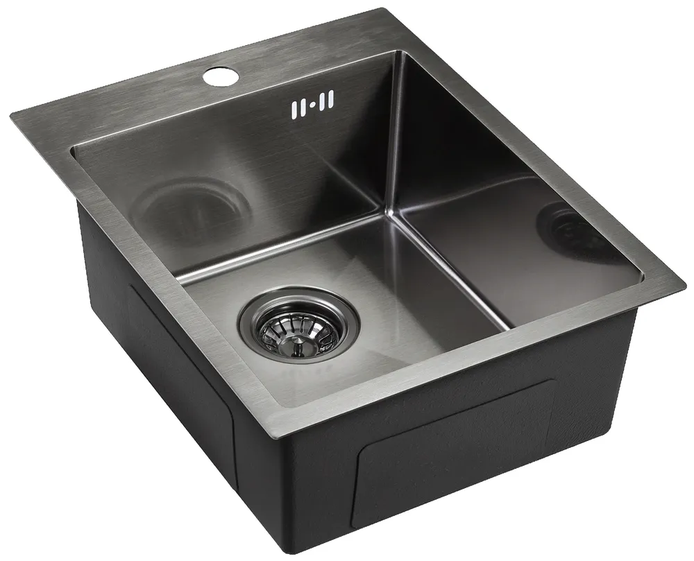 Детальное фото товара: Emar EMB-128A PVD Nano Dark, мойка, нержавеющая сталь, вороненая сталь