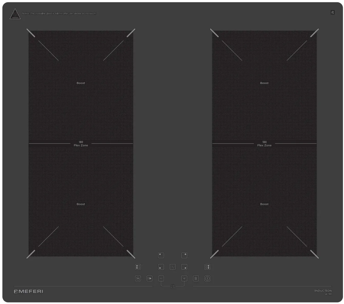 Детальное фото товара: MEFERI MIH604BK MATT ULTRA индукционная поверхность