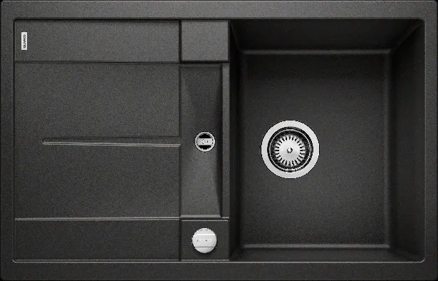 Фото товара: Blanco Metra 45S, мойка, гранит, черный, с клапаном-автоматом