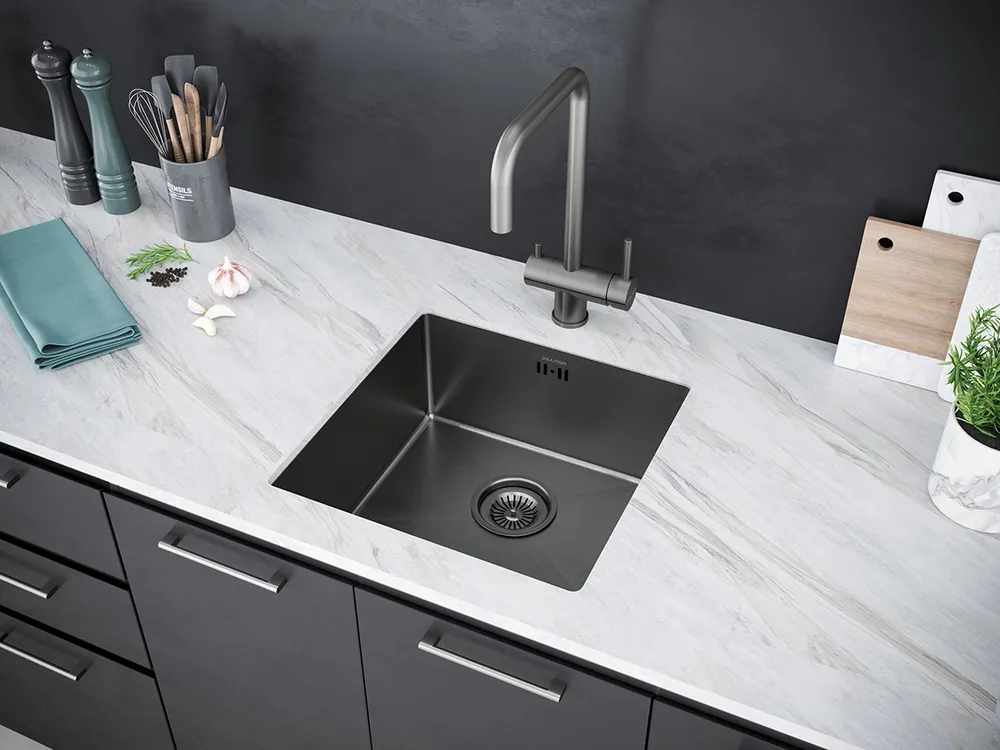 Детальное фото товара: Paulmark GERBERG 44 UNI, мойка, нержавеющая сталь, вороненая сталь