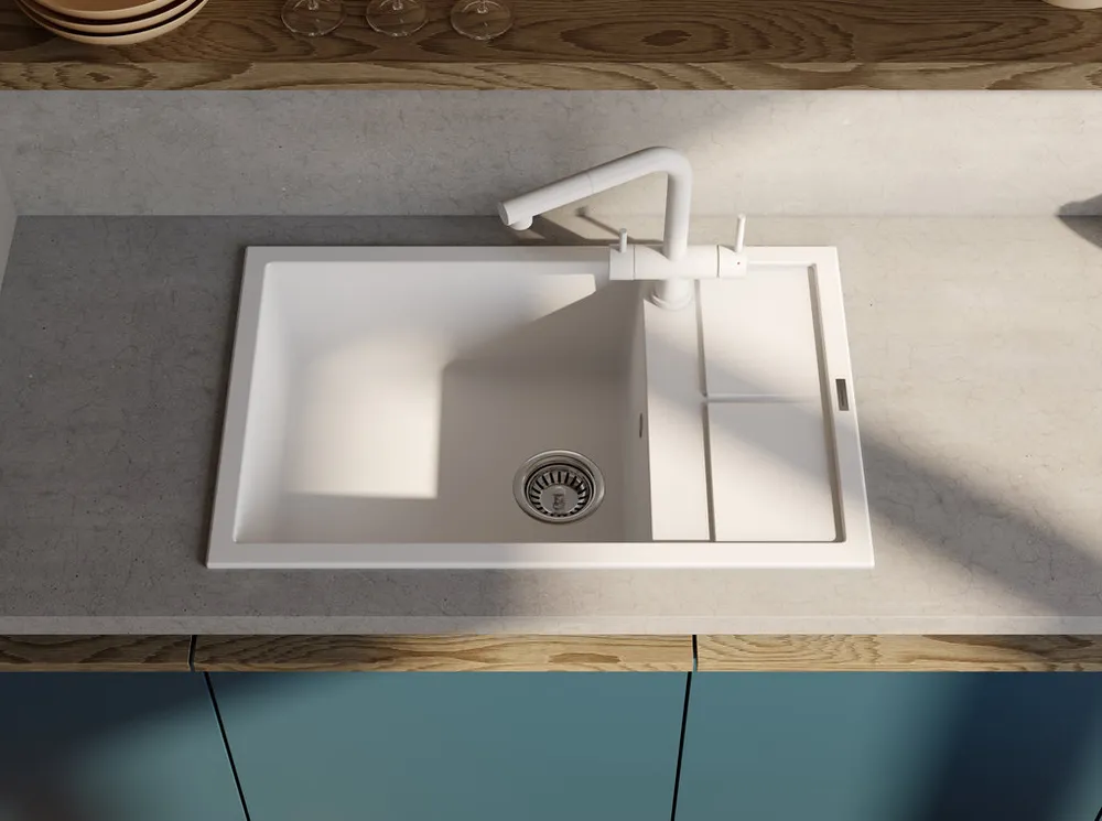 Детальное фото товара: Omoikiri Sumi 78A-LB-WH, мойка, керамика, белый