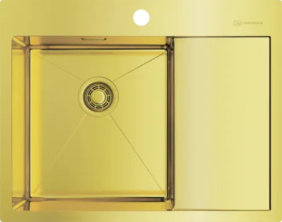 Детальное фото товара: Omoikiri Akisame 65-LG-L, мойка, нержавеющая сталь/светлое золото, чаша слева