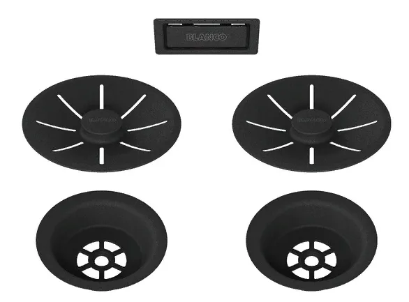 Фото товара: Blanco набор декоративных элементов C-overflow и InFino в черном матовом цвете (две чаши)