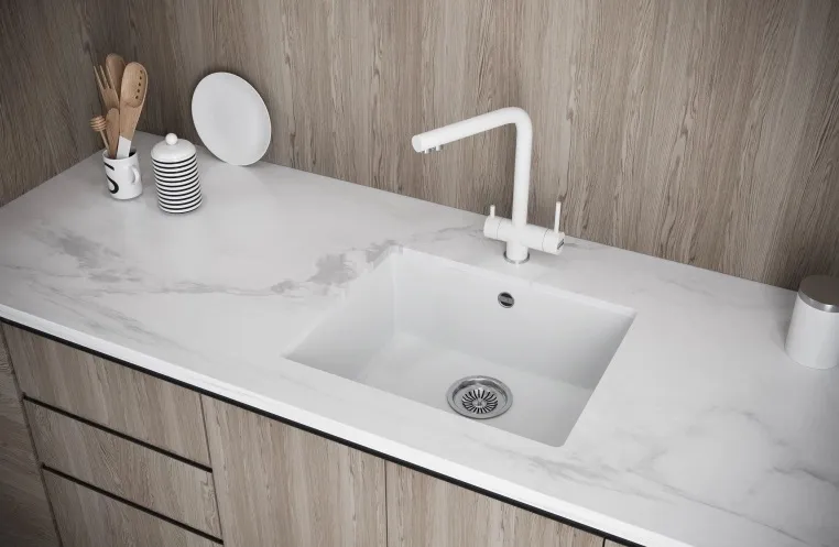 Детальное фото товара: KUCHENSTERN UNDER 60, мойка, гранит, белый