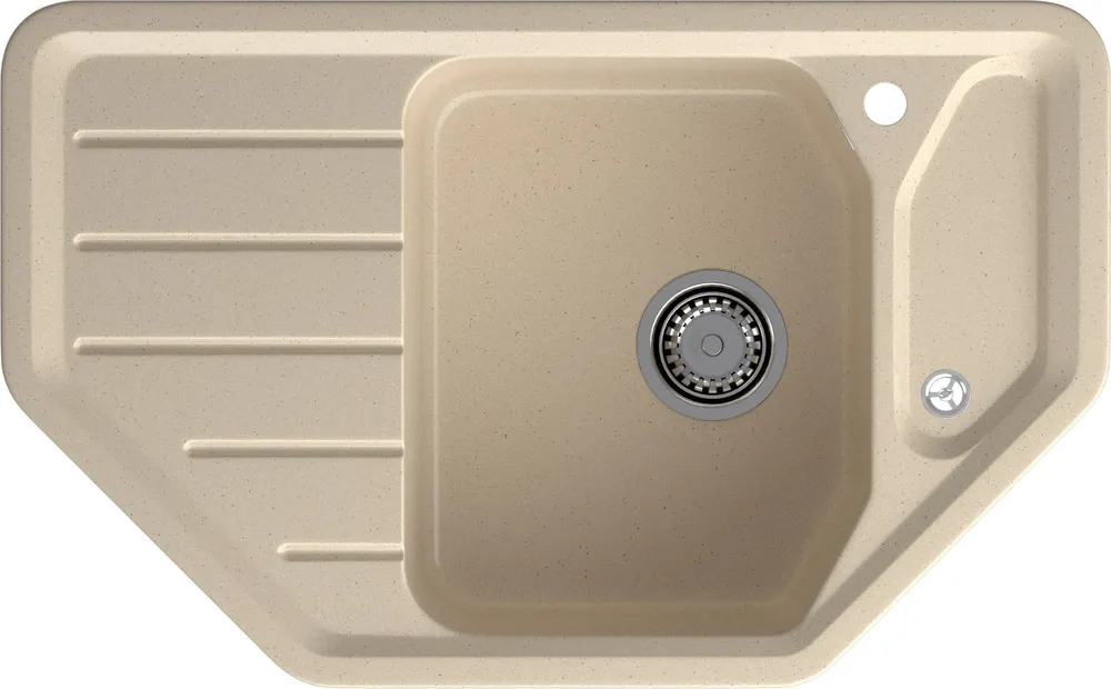 Фото товара: GranFest CORNER GF-C-800 E, мойка, мрамор, кашемир