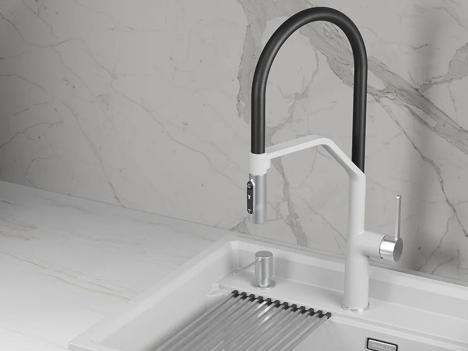 Детальное фото товара: GRANULA 9012 смеситель, гранит, арктик