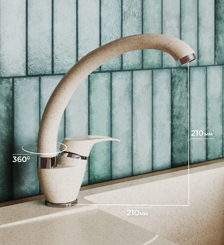 Детальное фото товара: Polygran Денеб, смеситель, опал №328