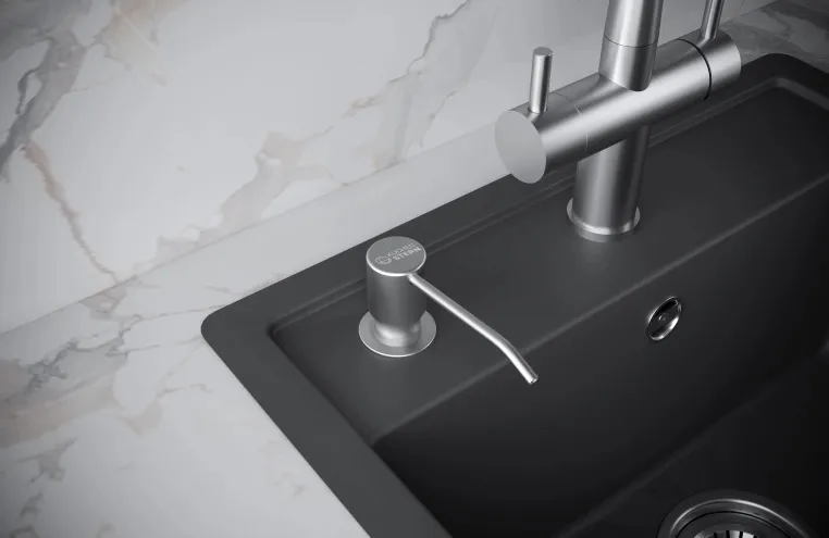 Детальное фото товара: KUCHENSTERN ASTER, дозатор для моющего средства, нержавеющая сталь