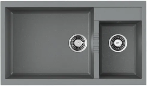 Фото товара: Omoikiri Tedori 86-2-LB-GR, мойка, гранит, leningrad grey