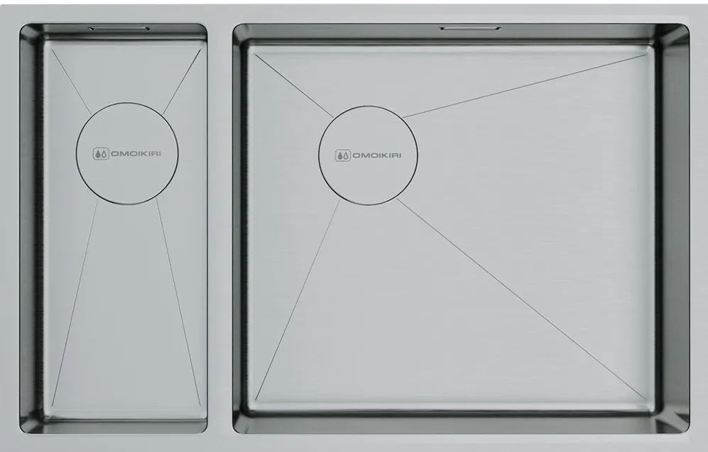 Фото товара: Omoikiri Taki 69-2-U/IF-IN-R Side, мойка, нержавеющая сталь, чаша справа