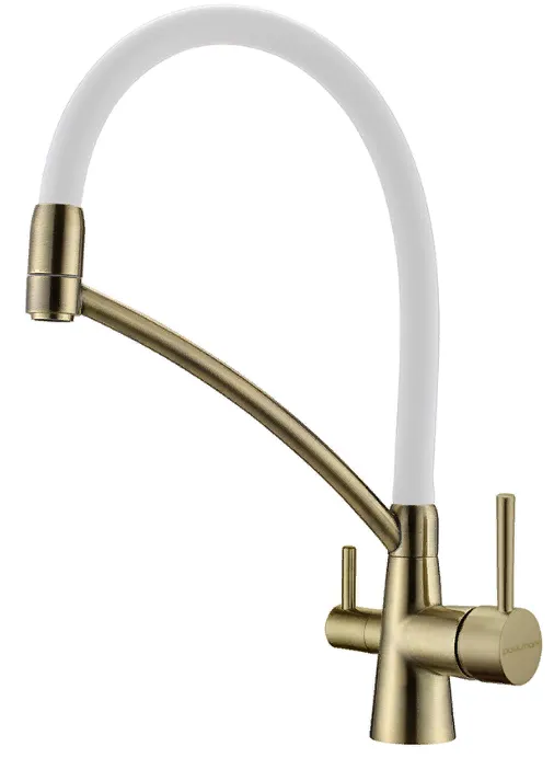 Фото товара: Paulmark SIEGEN, смеситель, бронза, белый шланг