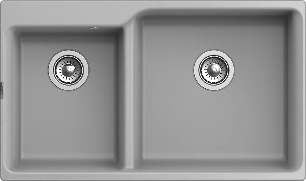 Фото товара: Rivelato AXEL X-90D grigio metallizzato, мойка, гранит, серый металлик