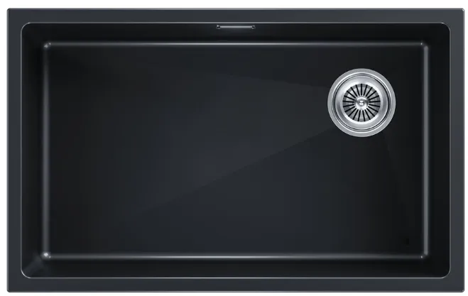 Детальное фото товара: Paulmark LUMI 74UNI-SKEW, мойка, гранит, черный металлик
