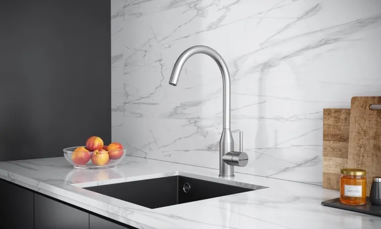 Детальное фото товара: KUCHENSTERN TIDA, смеситель, нержавеющая сталь