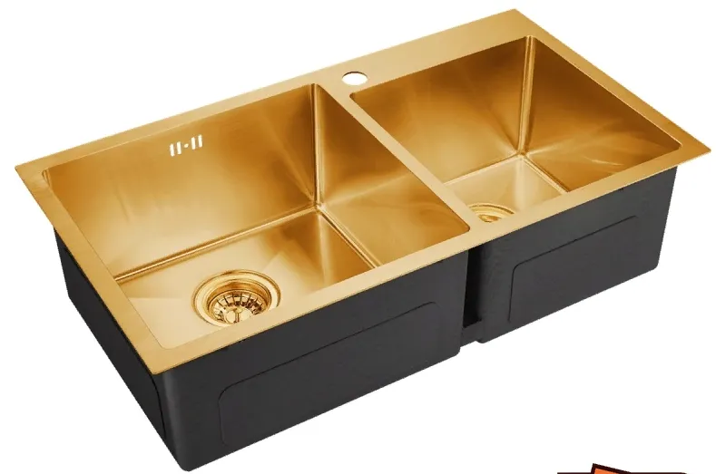 Детальное фото товара: Emar EMB-210 PVD Nano Golden, мойка, нержавеющая сталь, золотой