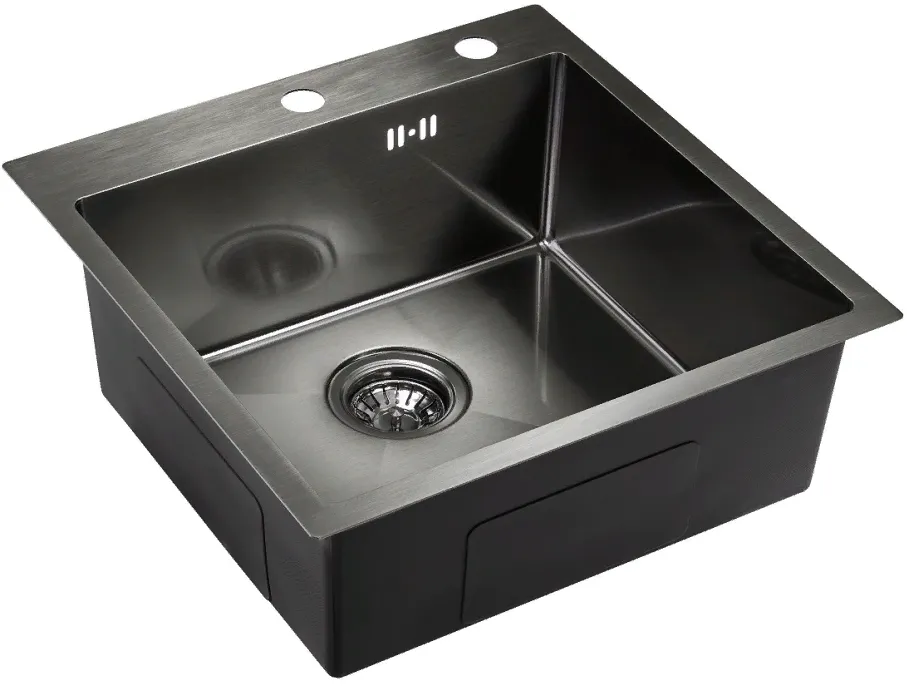 Детальное фото товара: Emar EMB-117A PVD Nano Dark, мойка, нержавеющая сталь, вороненая сталь