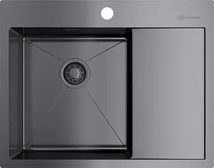 Детальное фото товара: Omoikiri Akisame 65-GM-L, мойка, нержавеющая сталь/вороненая сталь, чаша слева